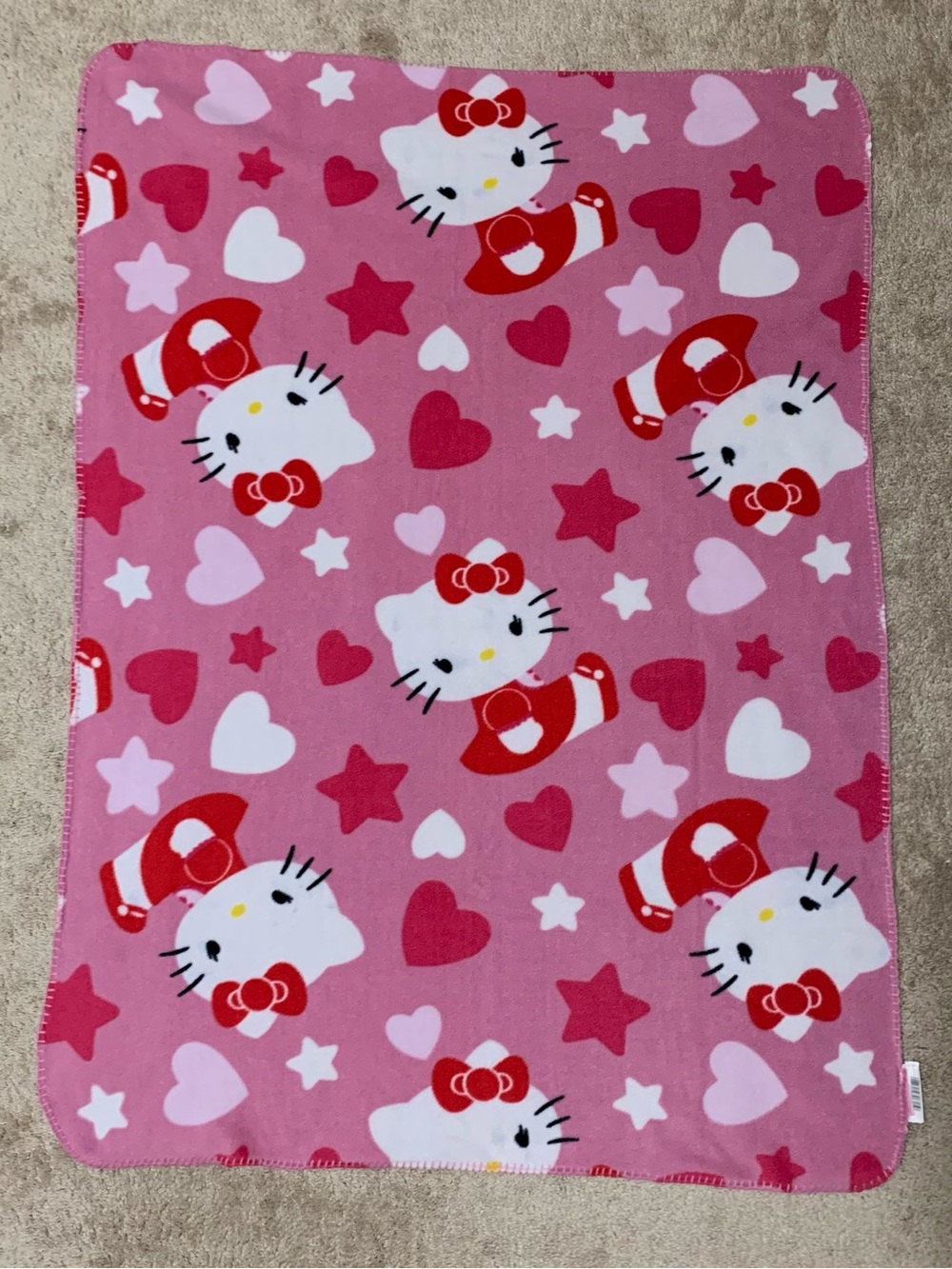 Hello Kitty Y2K Vintage Pink & Red Plush Kids Pajama Blanket (37x49 in)